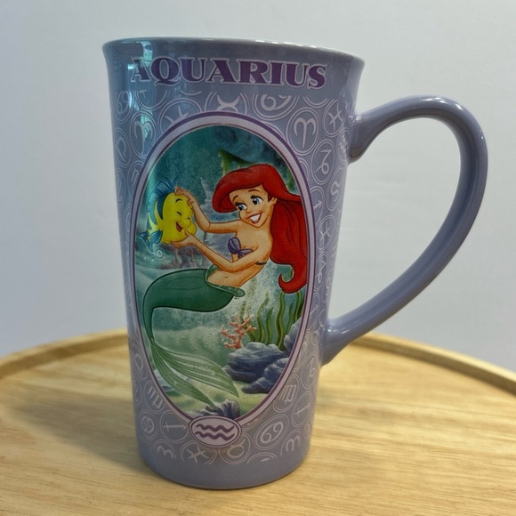 Disney Other - Disney Store The Little Mermaid Ariel Aquarius Zodiac Tall Latte Coffee Mug  6"